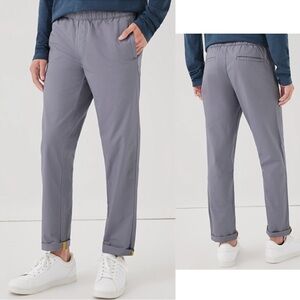 Pact Gray Organic Cotton Woven Twill Canvas Roll Up Pant Men's Small